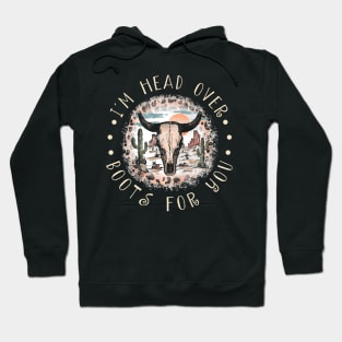I'm Head Over Boots For You Cactus Leopard Bull-Skull Deserts Hoodie